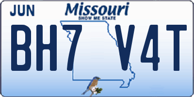 MO license plate BH7V4T