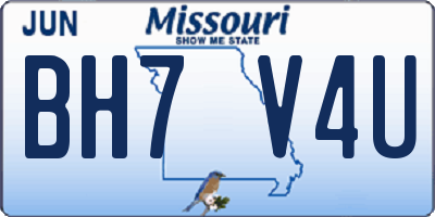 MO license plate BH7V4U