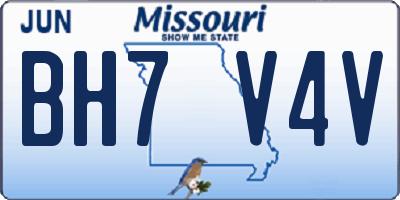 MO license plate BH7V4V