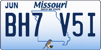 MO license plate BH7V5I