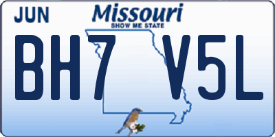 MO license plate BH7V5L