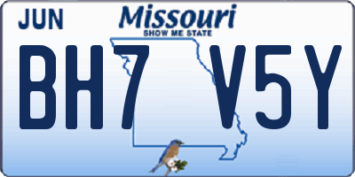 MO license plate BH7V5Y