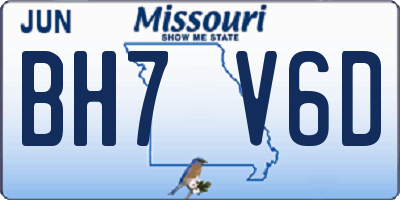 MO license plate BH7V6D