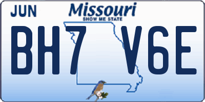 MO license plate BH7V6E