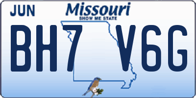 MO license plate BH7V6G
