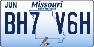 MO license plate BH7V6H