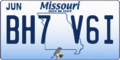 MO license plate BH7V6I