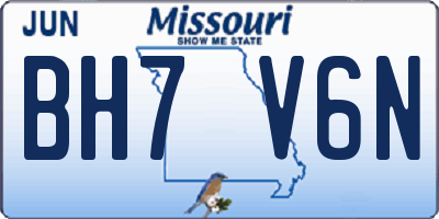 MO license plate BH7V6N