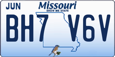 MO license plate BH7V6V