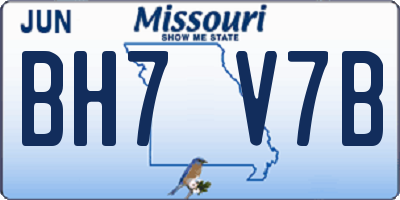 MO license plate BH7V7B