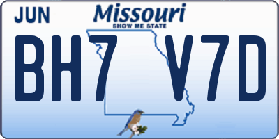 MO license plate BH7V7D