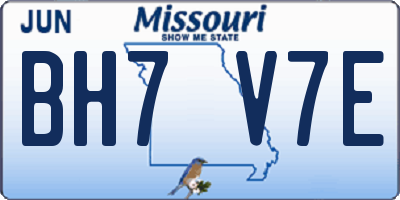 MO license plate BH7V7E