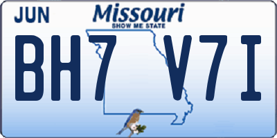MO license plate BH7V7I