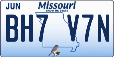 MO license plate BH7V7N