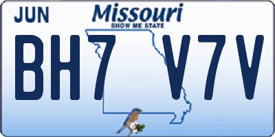 MO license plate BH7V7V