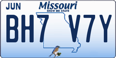 MO license plate BH7V7Y
