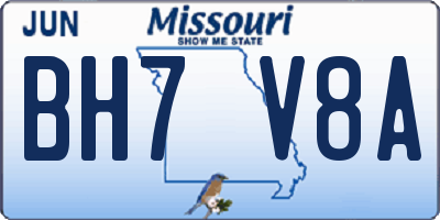 MO license plate BH7V8A