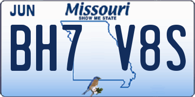 MO license plate BH7V8S