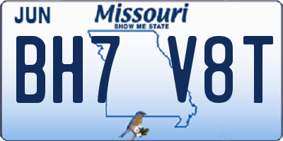 MO license plate BH7V8T