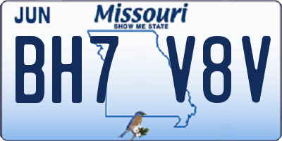 MO license plate BH7V8V