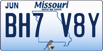 MO license plate BH7V8Y
