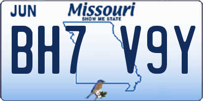 MO license plate BH7V9Y