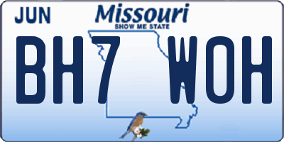 MO license plate BH7W0H