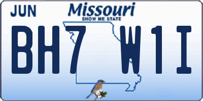 MO license plate BH7W1I