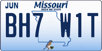 MO license plate BH7W1T