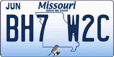 MO license plate BH7W2C