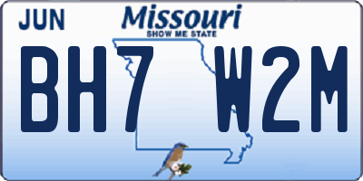 MO license plate BH7W2M