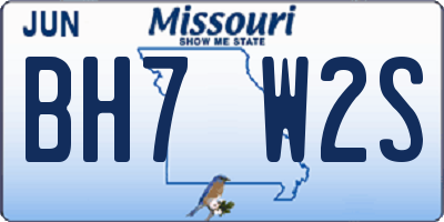 MO license plate BH7W2S