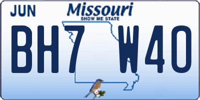 MO license plate BH7W4O