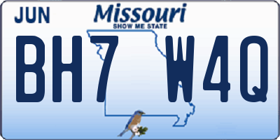 MO license plate BH7W4Q