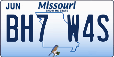 MO license plate BH7W4S