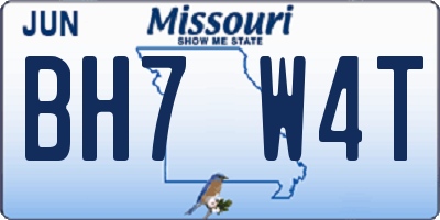 MO license plate BH7W4T