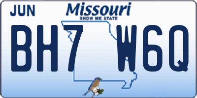 MO license plate BH7W6Q