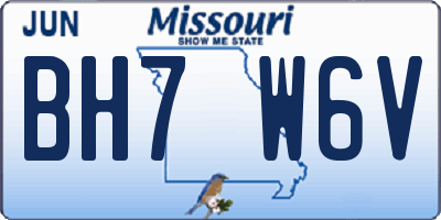 MO license plate BH7W6V