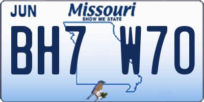 MO license plate BH7W7O