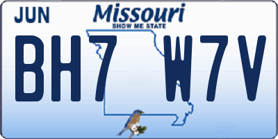MO license plate BH7W7V
