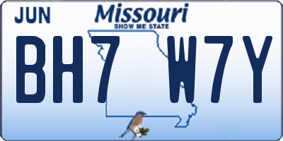 MO license plate BH7W7Y
