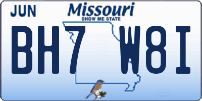 MO license plate BH7W8I