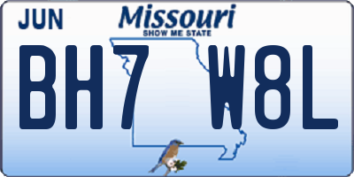 MO license plate BH7W8L
