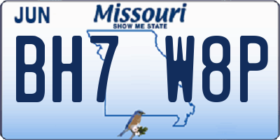 MO license plate BH7W8P