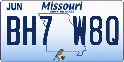 MO license plate BH7W8Q
