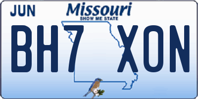 MO license plate BH7X0N
