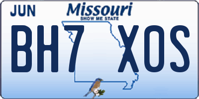 MO license plate BH7X0S
