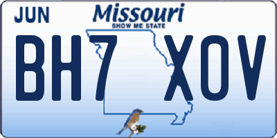 MO license plate BH7X0V