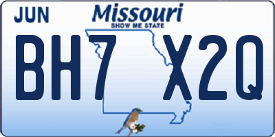 MO license plate BH7X2Q