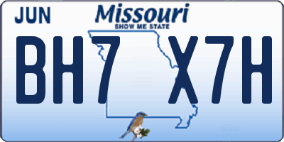 MO license plate BH7X7H